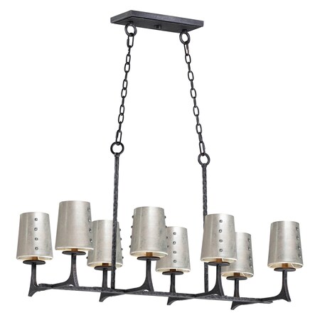 Maxim Anvil 8-Light Linear Pendant W/Shades 30307NI/SHD308GV